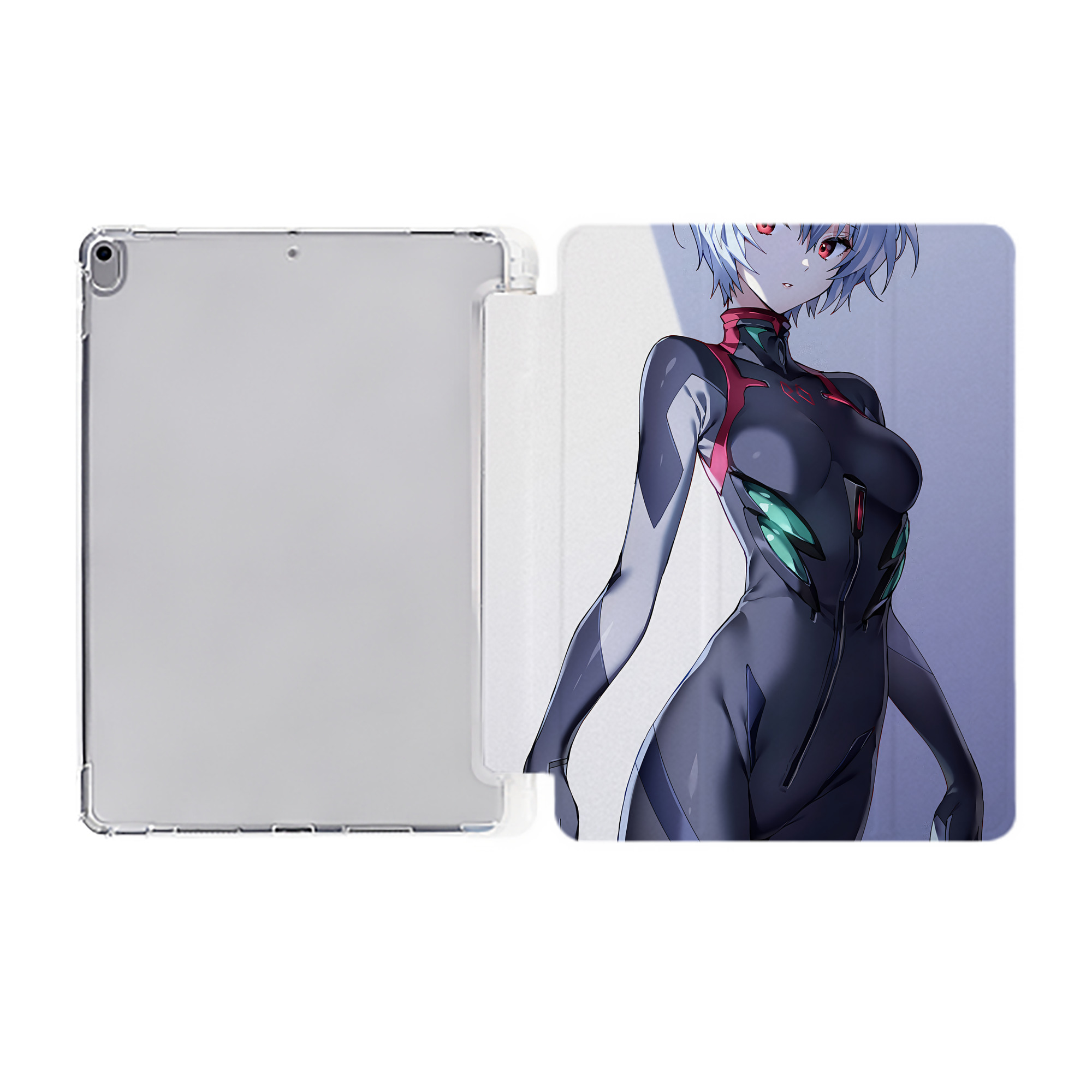 （画像用） EVA 新世紀エヴァンゲリオン IPad ケース ペン収納付き 三つ折りスタンド PUレザー×シリコン 対応機種9.5/10.5/10.9インチ